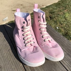 Dr Martens Hackney Hi-Top Rose Canvas Boots
